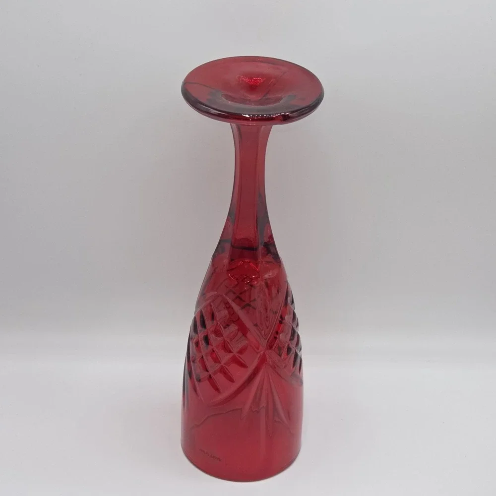 Dublin Set of 2 Ruby Red Crystal Flute 6oz For Champagne Prosecco Sparkling Wine